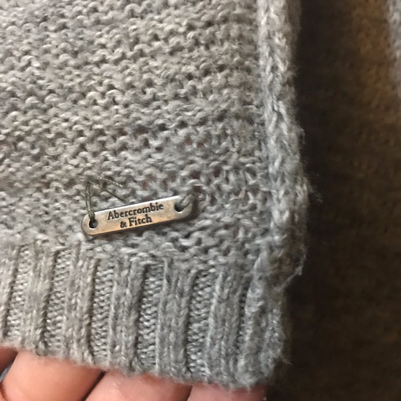 ABERCROMBIE & FITCH light gray hooded sweater S - Picture 7 of 11